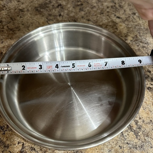 EKCO Prudential Ware 9 inch 1.5 Quart 266 Tri Clad 304 SS Skillet USA Vintage - Picture 3 of 6